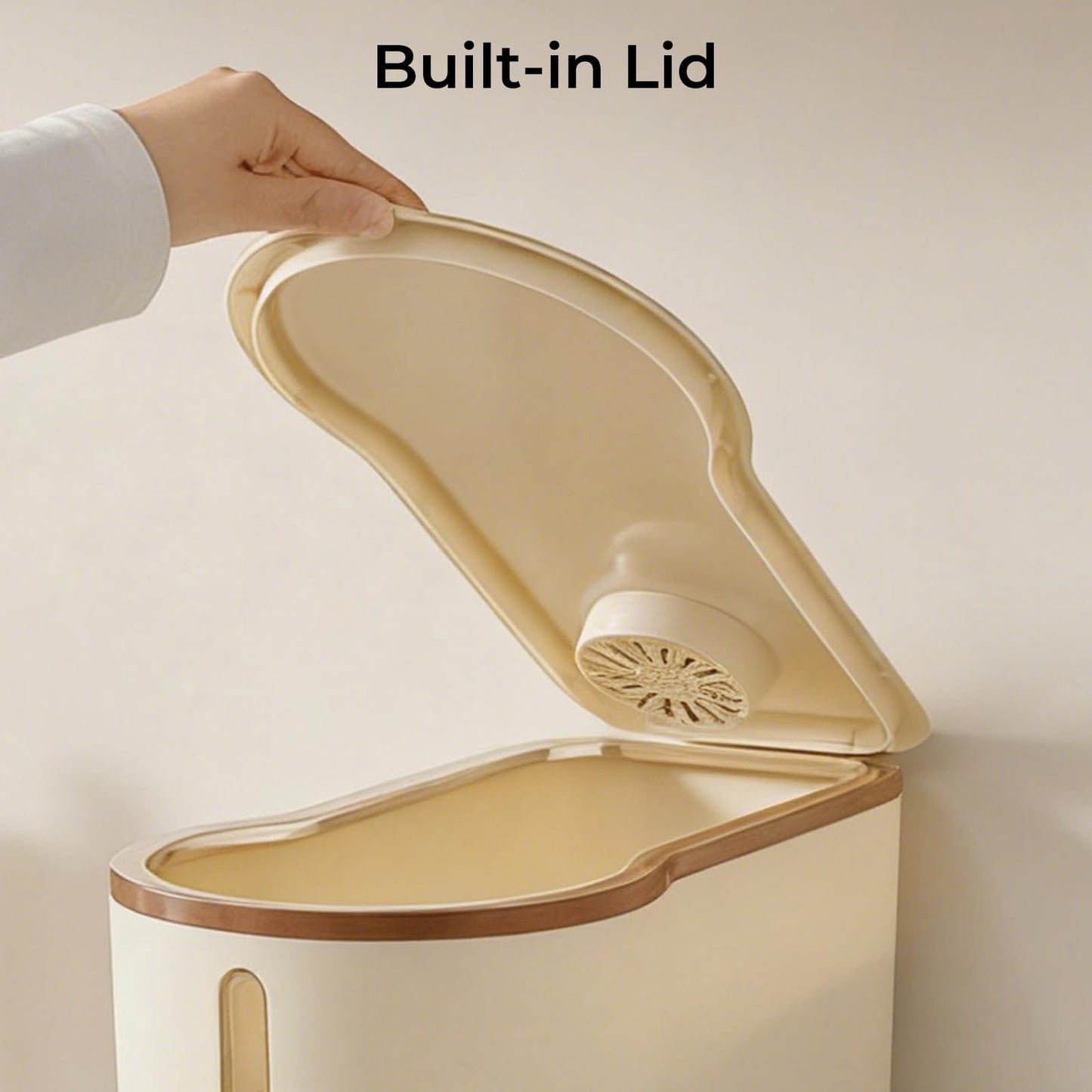 UFORU Rice Dispenser, Rice Storage Container with Measuring Cup for Kitchen Pantry Household, Cereal Dry Food Storage Containers Airtight, Sealed Moisture Proof (Brown 11 Lbs)