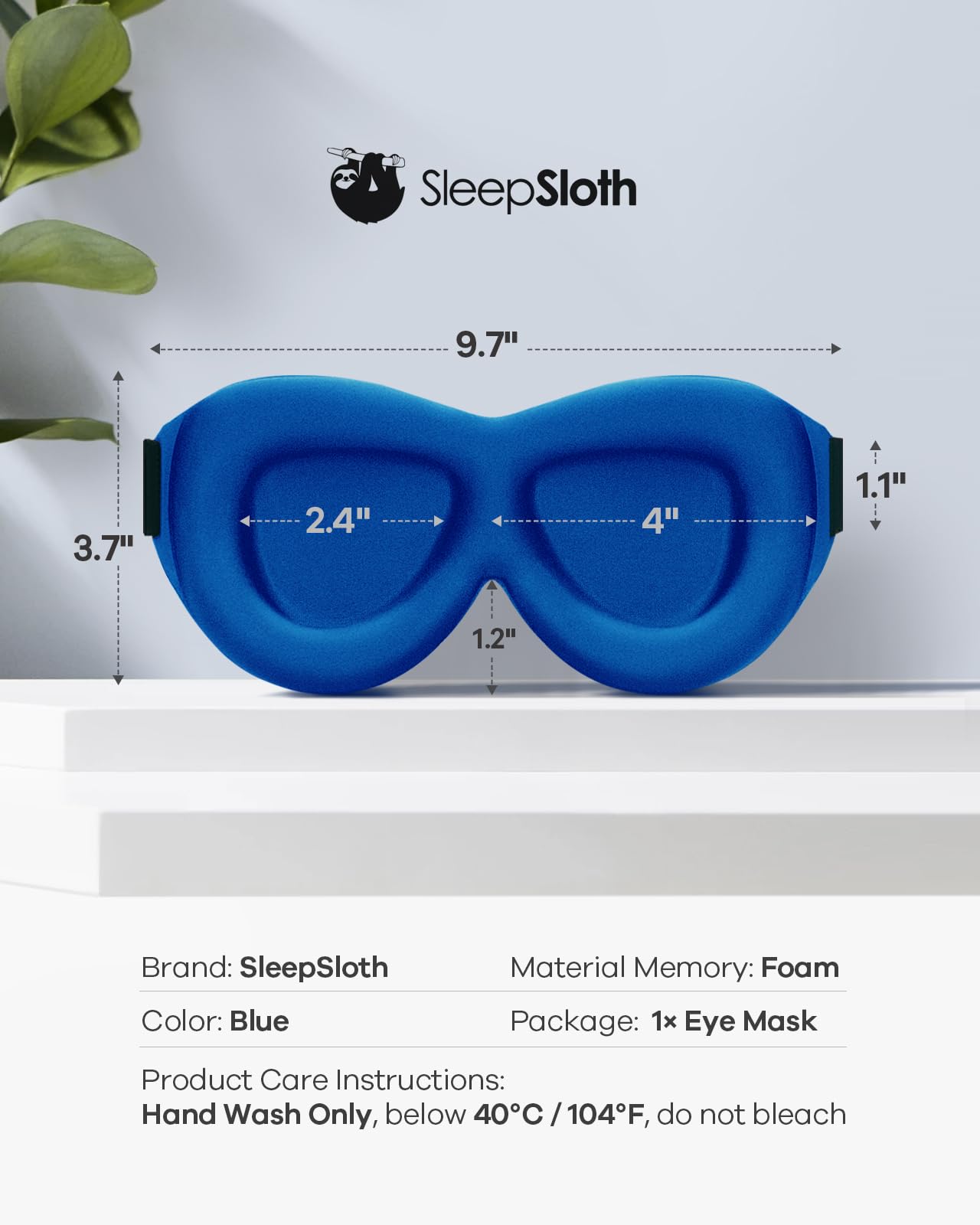 Sleep Eye Mask for Men Women, 3D Contoured 100% Blackout Eye Mask for Sleeping with Adjustable Strap, Soft and Comfortable Night Blindfold, Shade Cover for Travel Shift Work Nap, Black