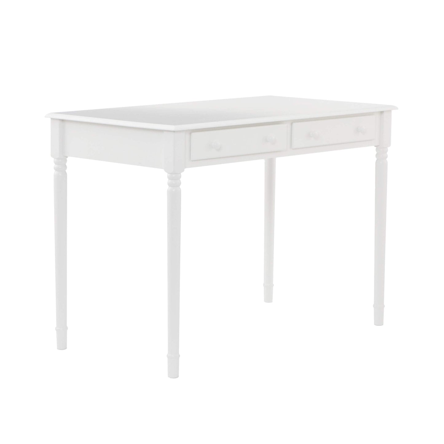 SEI Furniture - Writing 2-drawer Desk- Crisp White - Transitional Design, White Finish - Ideal for Home Office, Bedroom (HO8800)