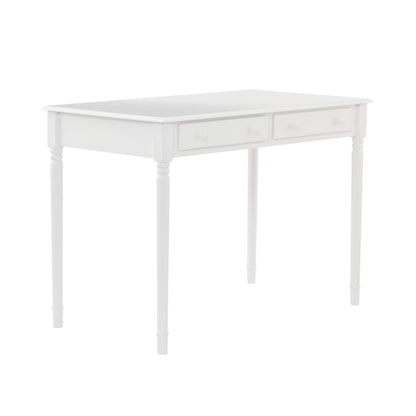 SEI Furniture - Writing 2-drawer Desk- Crisp White - Transitional Design, White Finish - Ideal for Home Office, Bedroom (HO8800)