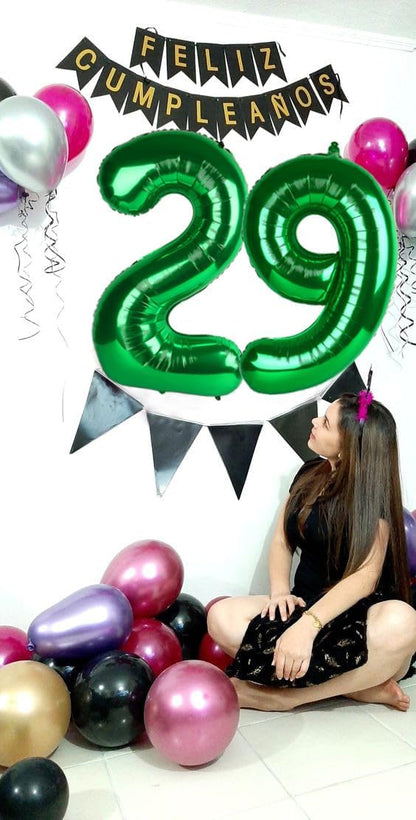 Numbers 26 Balloon - Dark Green 40 Inch Digital Balloon for 26th Birthday Party Decorations