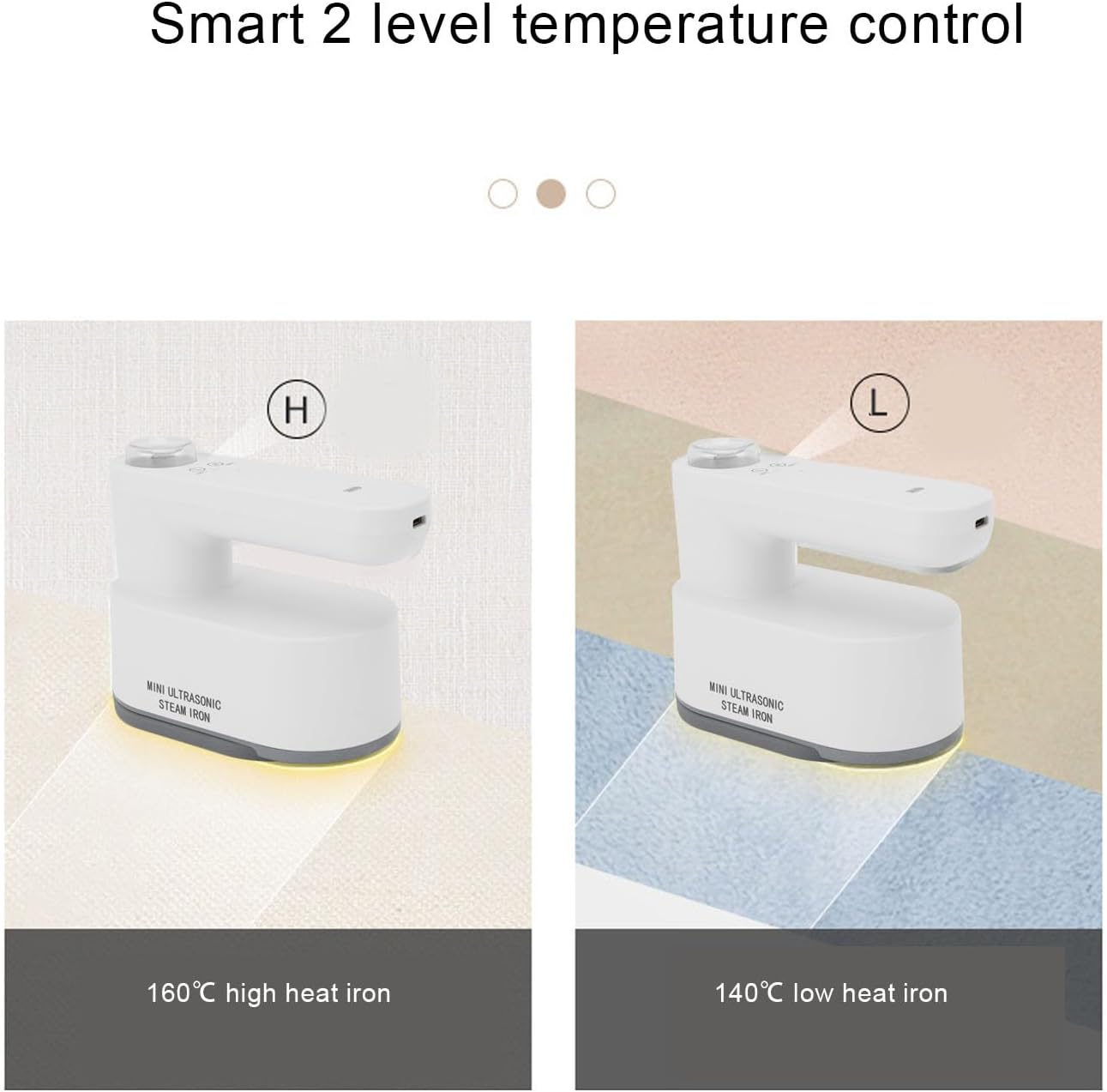 Skiennix Travel Steamer - Cordless Portable Mini Iron with 2 Temperature Settings | Ideal for Home & Travel