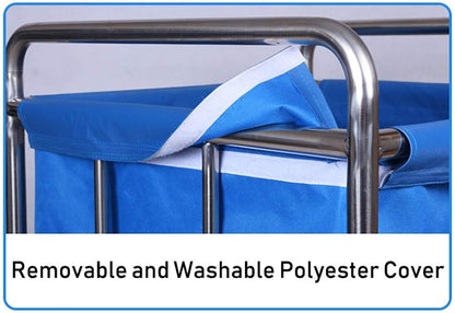 Trolley Storage Hand Trucks,Kitchen Movable Trolleys, Hotel Linen Cart with Rolling Wheels,Round Laundry Sorter Rolling Trolley for Lobby with Movable Cover