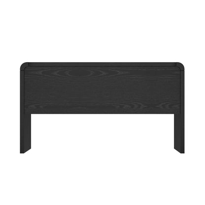 Manhattan Comfort Grace 54" Modern Office Desk with 2 Drawers, Wood Table with Metal Recessed Handles for Work from Home, Study, Craft, Stylish Executive Desk, Black
