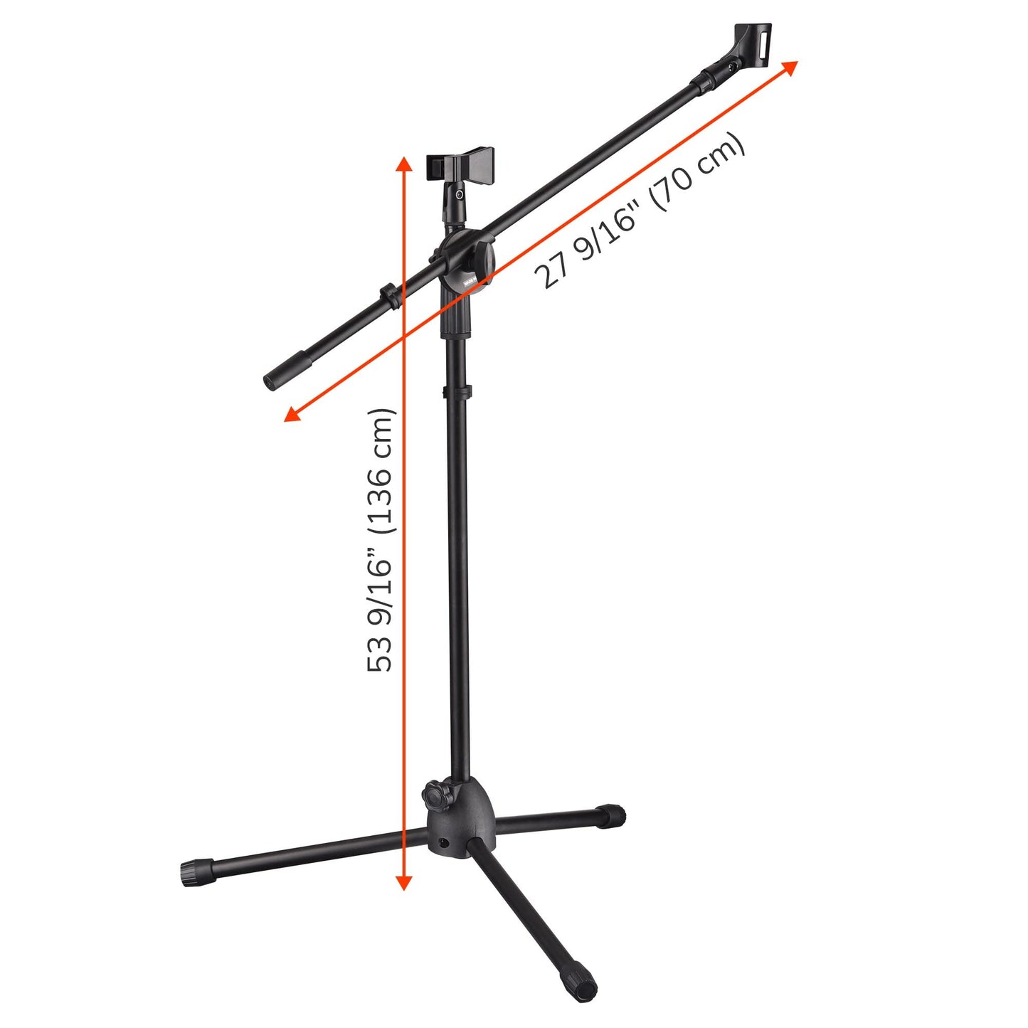 AW 12pcs Boom Mic Stand Floor Adjustable Height Mic Tripod Stand w/ 2 Mic Clip Holder Foldable Microphone Holder for Singing Live Stream Stage Studio