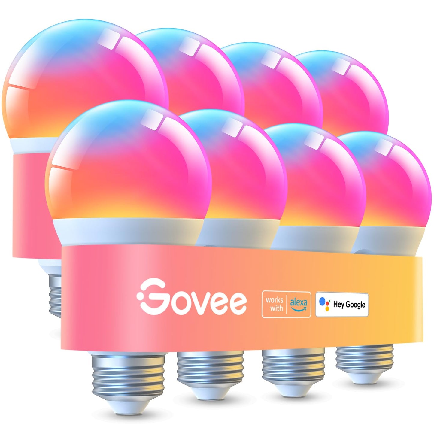 Govee LED Smart Light Bulbs, 1000LM Color Changing Light Bulb, Wi-Fi & Bluetooth Light Bulbs, Work with Alexa and Google Assistant, Dimmable RGBWW A19 75W Equivalent Smart Bulbs, 2 Pack