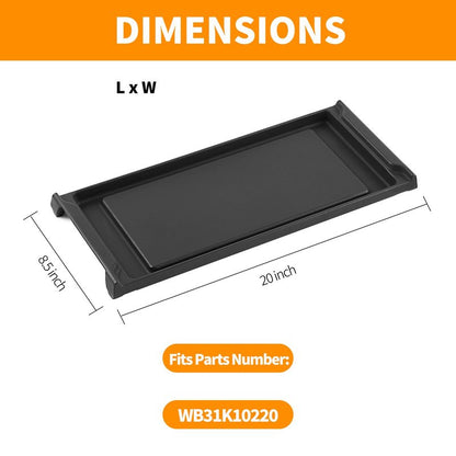 Upgraded WB31K10220 Griddle Replacement for GE Stove Parts 20" X 8.5" Cast Iron Center Griddle Plate C2S985SET9SS GE General Appliances Gas Range Parts Cafe Stove Top Cooktop Burner Flat Top Pan