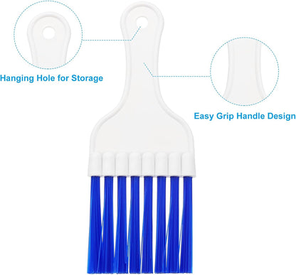 PATIKIL Air Conditioner Fin Comb, Plastic Whisk Brush for Condenser Cleaning, Radiator Repair Tool, White Blue