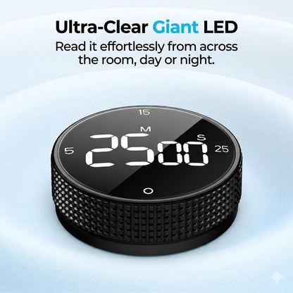 Allbean USB Rechargeable Magnetic Kitchen Timer for Cooking, Building 800mAh Battery Large Display Digital Countdown Countup Timer, 3 Preset 5/15/25 Mins Loud Alarm for Baking Grilling Studying