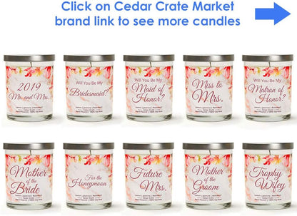 Luxury Scented Soy Candle by Miss to Mrs. - Engagement Candle, Wedding Day Gift for Bride to Be
