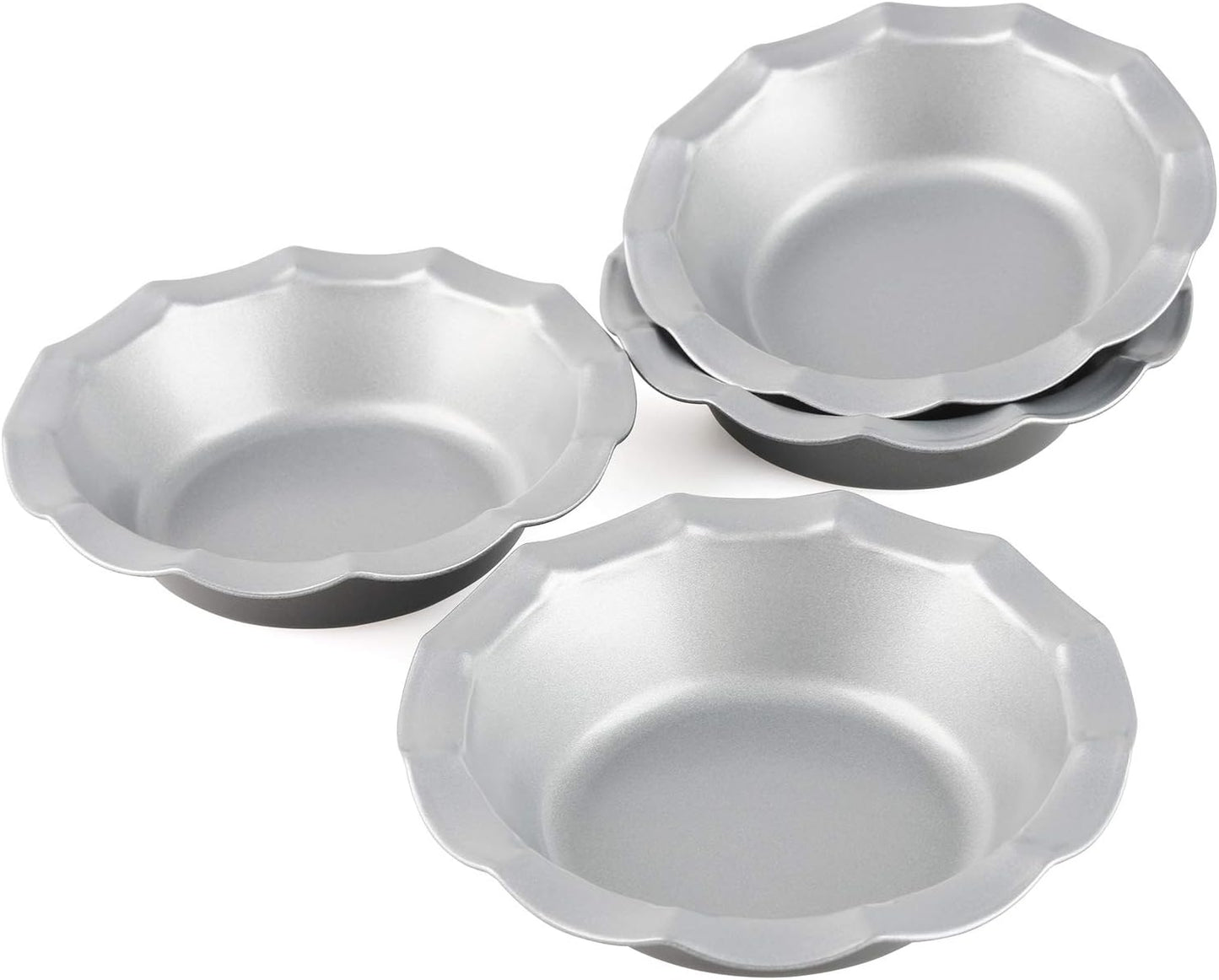 Mini Pie Pans Set, 4 Small Nonstick Round Pie Tins for Baking