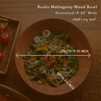 Rustic Wood Bowls for Serving Salads (Oversized (19-20"))