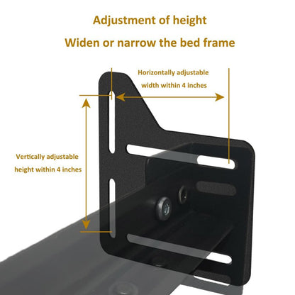 VANROUG 2 Pcs Bed Frame Brackets for Headboard, Bed Frame Adapter Connector, Bed Modification Plate, Bed Frame Conversion Kit, Headboard Attachment Bracket kit for Queen, King and Full Size Beds