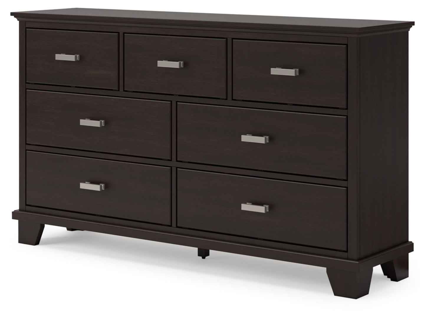 Signature Design by Ashley Covetown Contemporary 7 Drawer Dresser with Safety Stop for Bedroom, Dark Brown