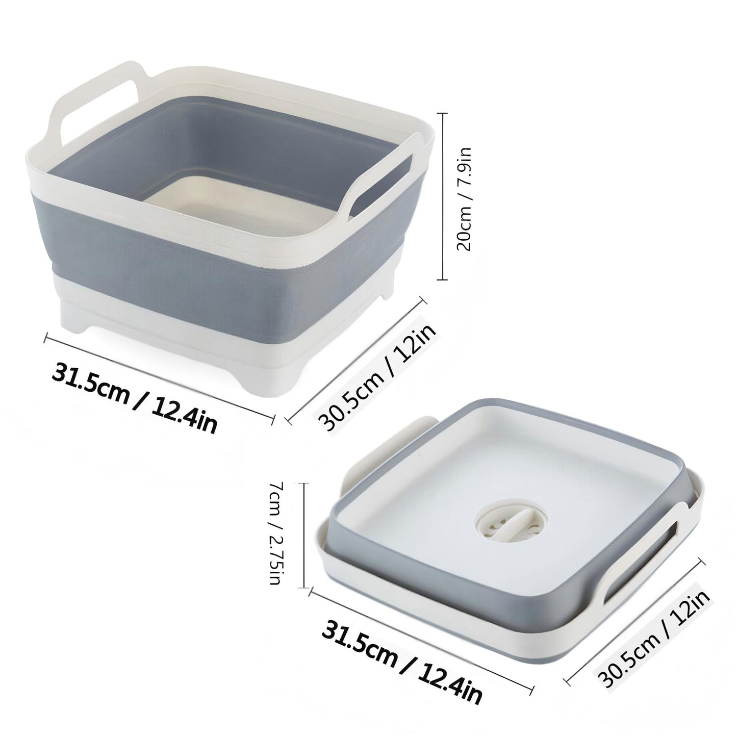 Sipobuy Foldable Sink Vegetable Fruit Bowl Dish Washing Storage Basin Basket, Portable Space-Saving for Kitchen, RV, Campers, and Travel Trailers