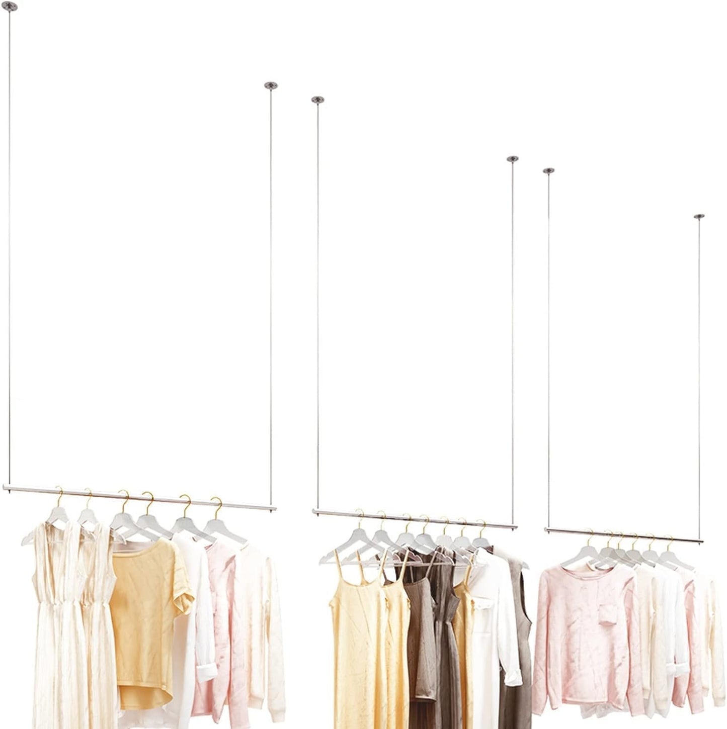 JHNKOJ Clothes Rack, Height Adjustable Display Rack, Clothing Store, Ceiling Clothes Rack, Wedding Dress, Hanging Shelf, Wall Hanger, Commercial Room Organizer, Shelf,A-80Cm