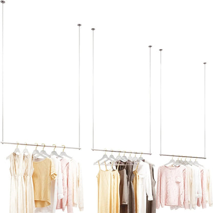 JHNKOJ Clothes Rack, Height Adjustable Display Rack, Clothing Store, Ceiling Clothes Rack, Wedding Dress, Hanging Shelf, Wall Hanger, Commercial Room Organizer, Shelf,A-80Cm