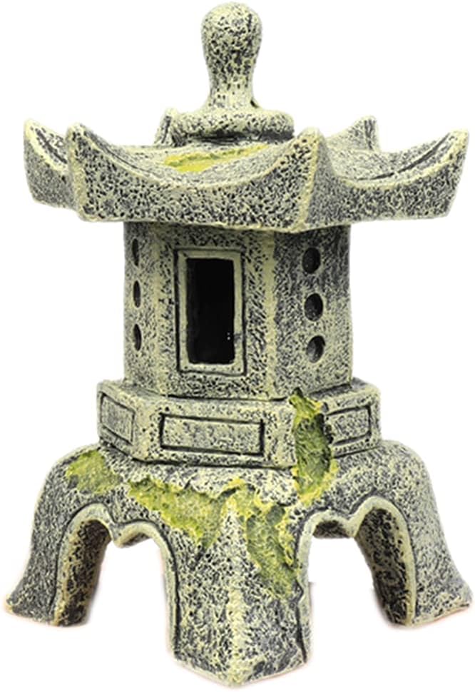 Zen Garden Decor Pagoda Lantern Statue for Outdoor Patio, Bonsai Plant Pots Japanese Yard Sculpture