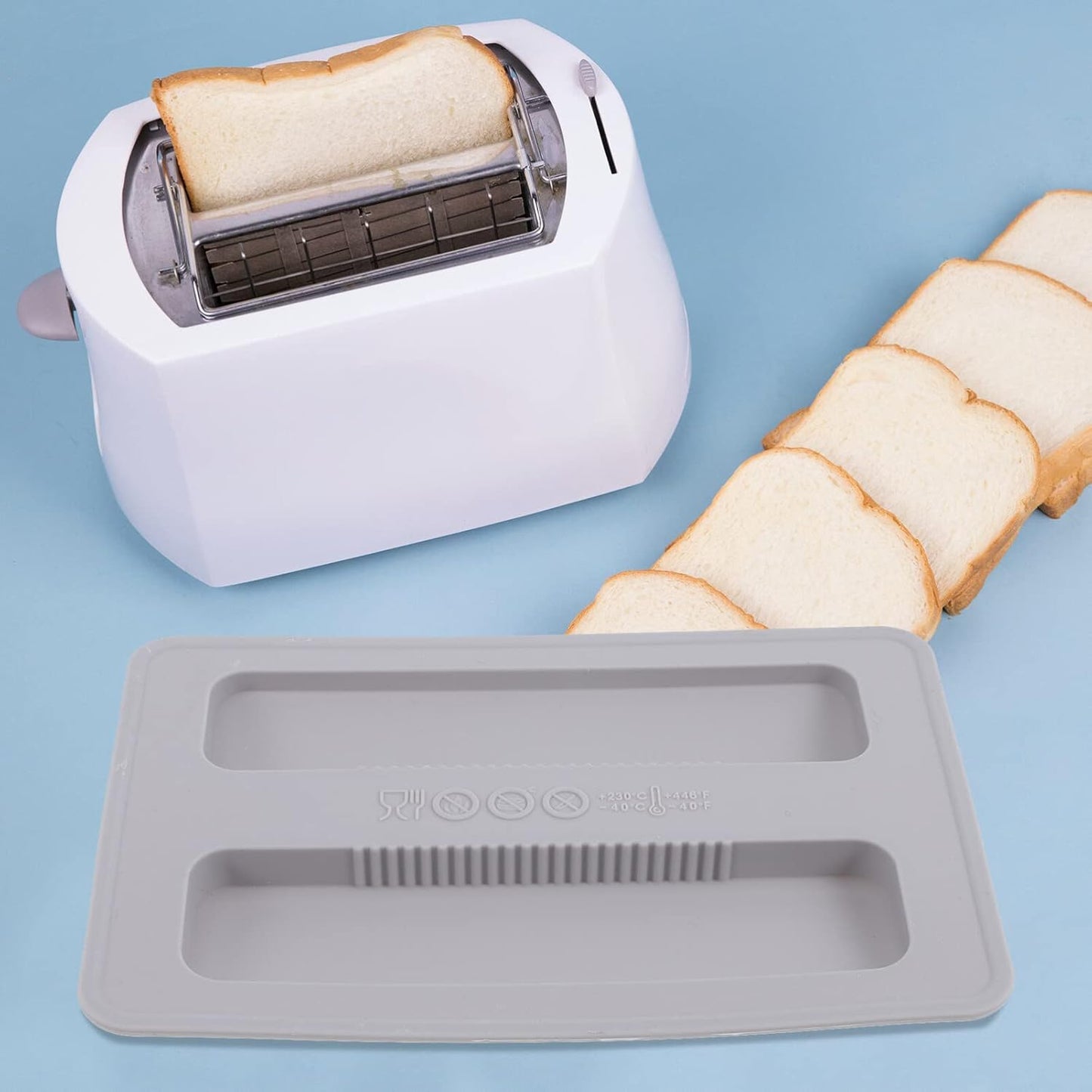 HEMOTON 2 Slice Toaster Lid, Silicone Toaster Cover, Bread Maker Cover Accessories