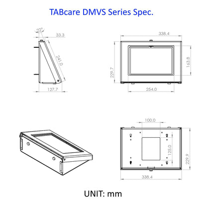 TABcare Easy Wall Mount Security Tablet Kiosk for iPad 10 10.9", iPad 11" 2025 A16 Designed for Integration of USB Hub, Printer, CC Reader & All Your Peripherals (Black)