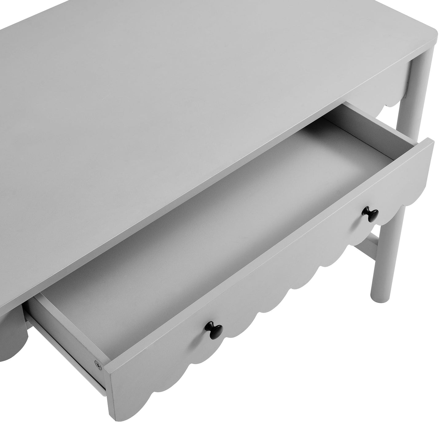Modway Emmeline Scallop Desk in Light Gray