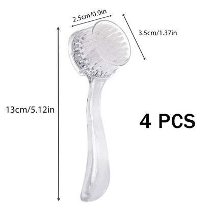 4 Colors Facial Cleansing Brush, Beomeen Face Scrubber Exfoliating Brush Face Wash Scrub Exfoliator for Skin Care, Makeup Removal (Blue, Pink, Purple, Clear)