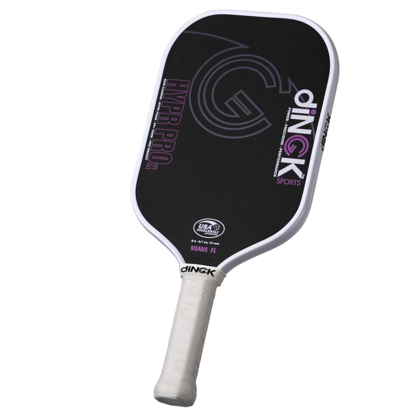 Hypr Pro X Pink Pickleball Paddle, T700 Carbon Fiber Grit Surface for Spin, 16MM Honeycomb Poly-Core with Hyper Foam Filler for Control & Power, 8.4-8.7 oz Pro Weight, USAPA Approved, 16.5” x 7.5”
