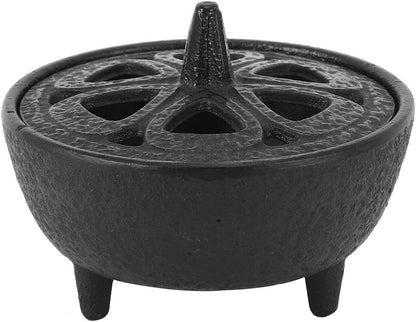 Black Iron Shaped Incense Burner, Sturdy Home Decor, Convenient for Aromatherapy with Sand