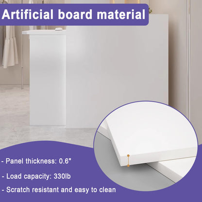 BFECGDXT Front Desk Reception Counter, Modern Small Reception Desk L-Shaped with Lockable Drawer, for Salon and Clothing Beauty, Left Corner 39.4in