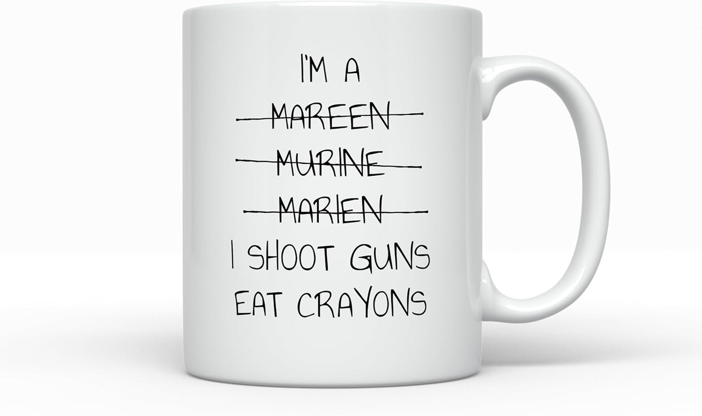 Sunmead I'm a Marine I shoot guns Eat Crayons Coffee Mug, Funny Marine Boyfriend Graduation Ceremony Gift, Marine