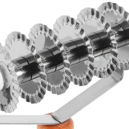 UPKOCH Wooden Handle Stainless Steel Pastry Cutter 8-Inch Dough Cutting Tool for Pizza Pie Crust Bread and Puff Pastry Baking