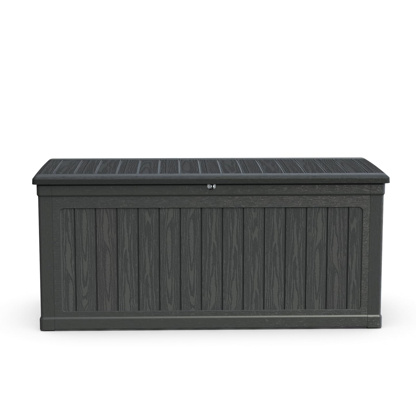 KCSWKJ Large Outdoor Storage Deck Box for Patio Furniture, Outdoor Cushions, Garden Tools and Sports/Pools Equipment, Waterproof Resin, Lockable, Black