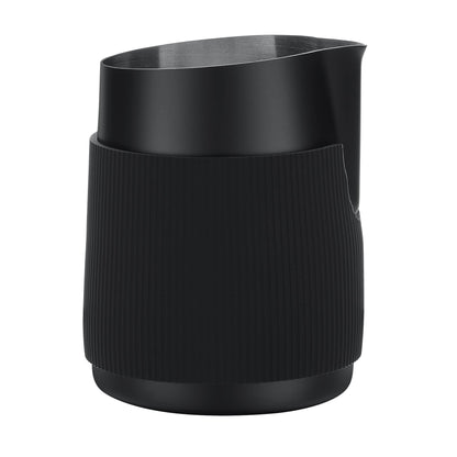 Normcore Handleless Milk Pitcher - Espresso Steaming Pitcher with Round Spout - 18/8 Stainless Steel Milk Frothing Jug, Black Non-Stick - Coffee Latte Frothing Pitcher - 20.3 oz (600 ml)