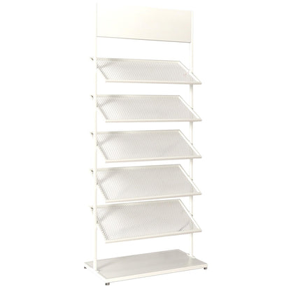 Metal Floor Tile Display Stand, Large Wooden Sample Holder, Multi-Layer Porcelain & Ceramic Tile Rack, Strong Load-Bearing Floor-Standing Shelf for Craft Shows - White, Versatile & Durable