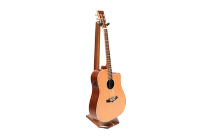 Ruach GS-5 Wooden Guitar Stand for Acoustic and Electric Guitar - Walnut Hardwood