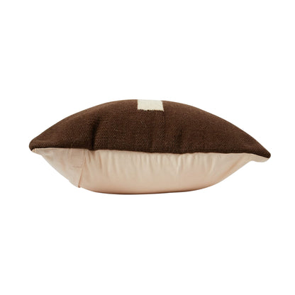 Creative Co-Op Swiss Cross Cotton Wool Throw Natural Pillow, std, Cream and Black