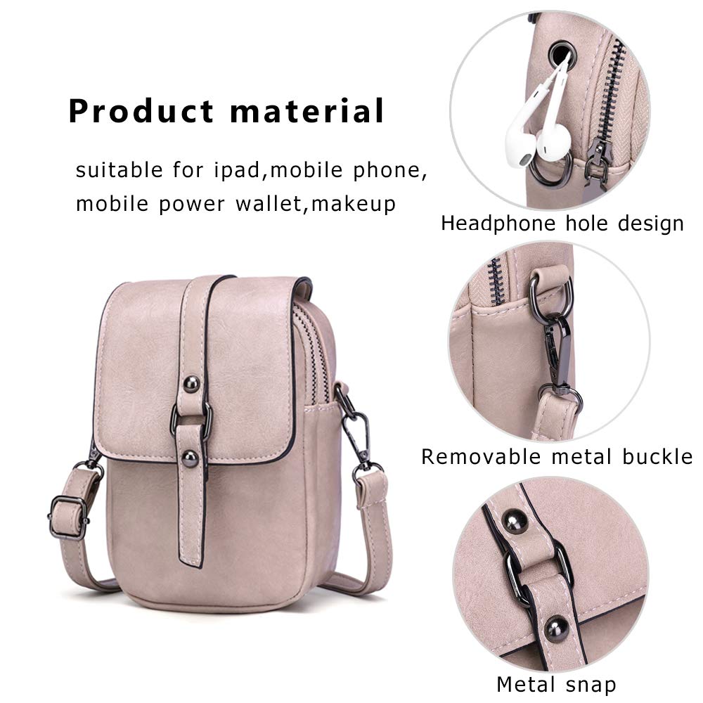 Myfriday Women Vintage Crossbody Bag, Small Messenger Shoulder Bag Cash Handbag Wallet Purse with Earphone Hole