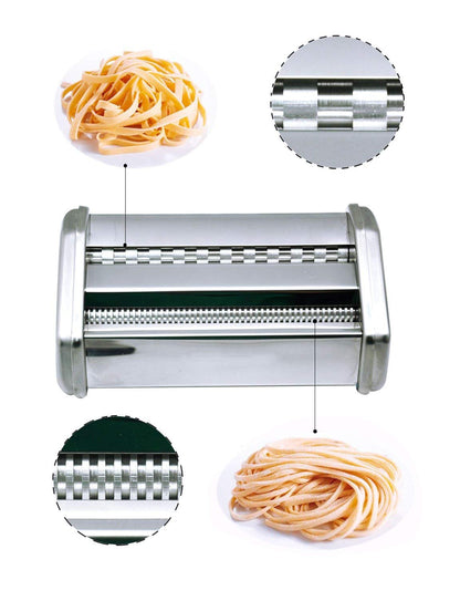 Shule Electric Pasta Maker with Motor Automatic Pasta Machine with Hand Crank and Multifunctional Rollers