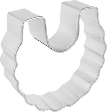 Cybrtrayd R and M Baby Bib Cookie Cutter, 3-Inch, Durable Tinplated Steel