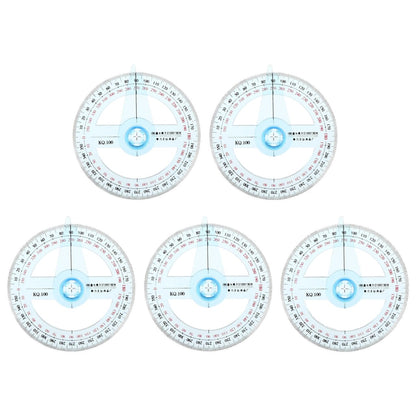iplusmile 10 Pcs 360 Degree Circle Protractor with Swing Arm 4 Inch Plastic Angle Finder Measuring Ruler for School Geometry Drafting and Woodworking Classroom Bulk Sky Blue