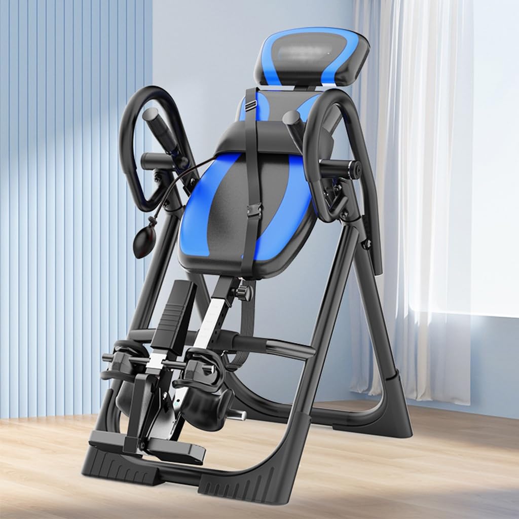 RIEJIN Heavy Duty Inversion Table 330 lbs Capacity with Adjustable Protective Belt Inversion Table for Back Pain Relief Updated