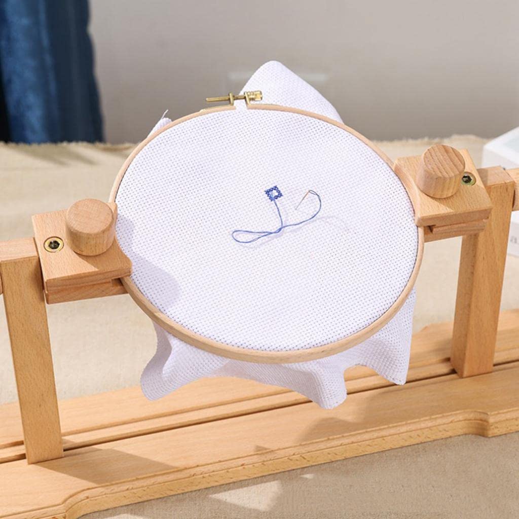 Adjustable Stitch Rack Stand, Wooden Embroidery Stitch Needlework Lap Tool -Floor Standing Tapestry Stitch