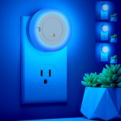 FOLKSMATE LED Night Lights Plug in, Dimmable Nightlight Plug Into Wall with Light Sensor, Soft White Adjustable for Adults, Bedroom, Bathroom, 2-Pack
