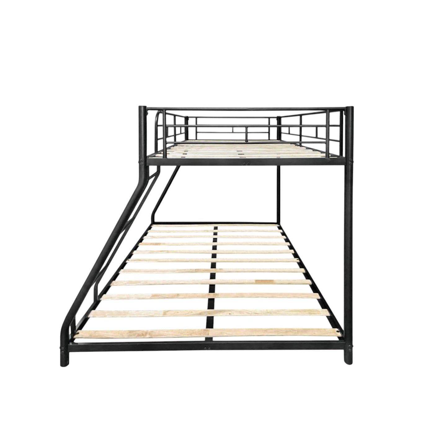 Bellemave Twin Over Full Bunk Bed with Wood Slat, Heavy Duty Metal Bunk Bed Frame for Adults, Adult bunk beds, Black