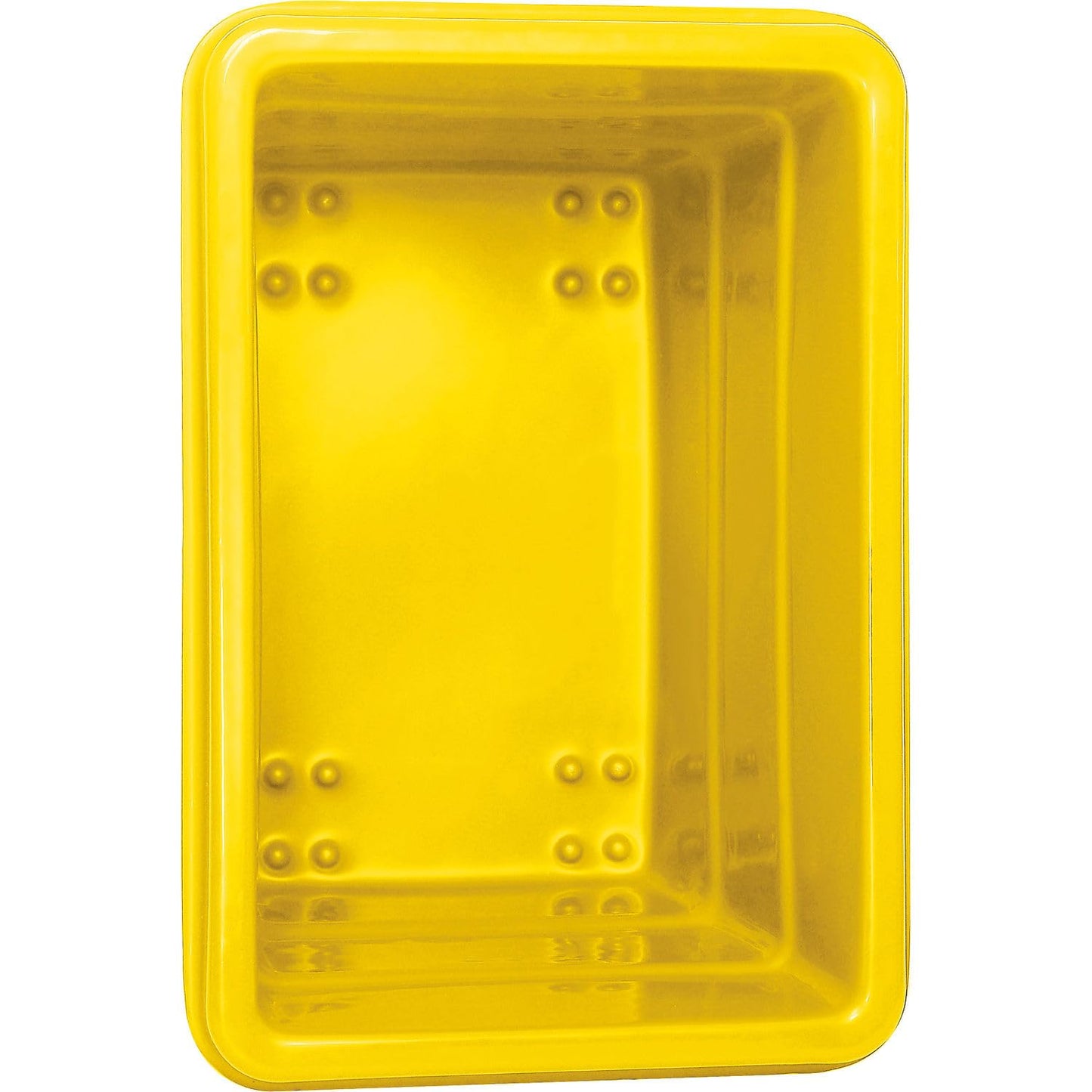 Global Industrial 6 Bushel Plastic Bulk Box Truck, Direct Mount Base, 500 lbs. Capacity, 3" Non-Maring Rubber Casters, Yellow, 33-2/5"L x 23" W x 24-1/2"H