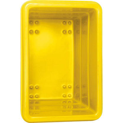 Global Industrial 6 Bushel Plastic Bulk Box Truck, Direct Mount Base, 500 lbs. Capacity, 3" Non-Maring Rubber Casters, Yellow, 33-2/5"L x 23" W x 24-1/2"H