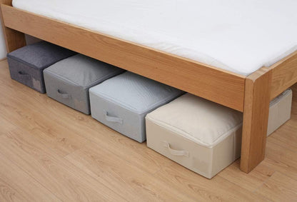 Underbed Storage Boxes for Bedding, Garment, Duvets, Blankets, Shoes, Folding Fabric Rigid Bins with Zip Lid, Washable