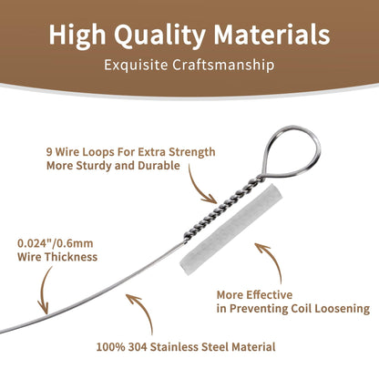 Xinglinsaiter Stainless Steel Cheese Slicer Wire 32"Long-For Soft and Hard Cheese (2 Beech wood handles + 3 Cutting Replacement Wires 32")