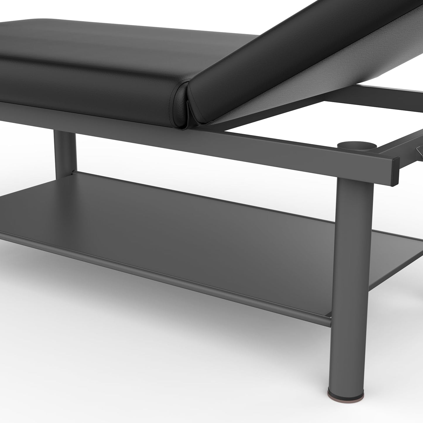 Heavy Duty Professional Stationary Massage Bed with Backrest - Wide Massage Table for Treatment, Physical Therapy, Spa & Facial Bed - Metal Frame, PU Leather (Segmented Structure)