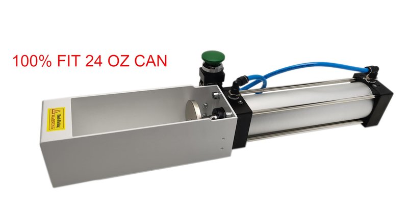 NKAIKE Aluminum Can Crusher, 24 Oz / 16 Oz / 12 Oz Can Crusher, Heavy Duty Pneumatic Cylinder Soda Beer Can Smasher, Recycling Tool (Countertop Button Valve)